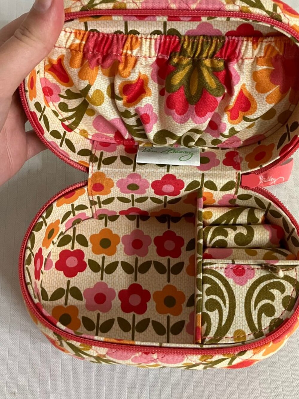 Vera Bradley Jewelry Travel Case Organizer Women's Multicolor Floral Quilted Zip - Picture 6 of 9